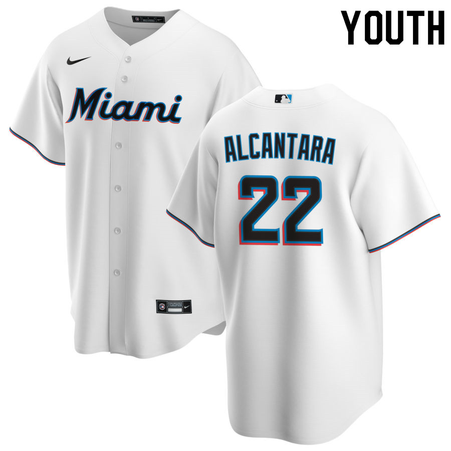 Nike Youth #22 Sandy Alcantara Miami Marlins Baseball Jerseys Sale-White
